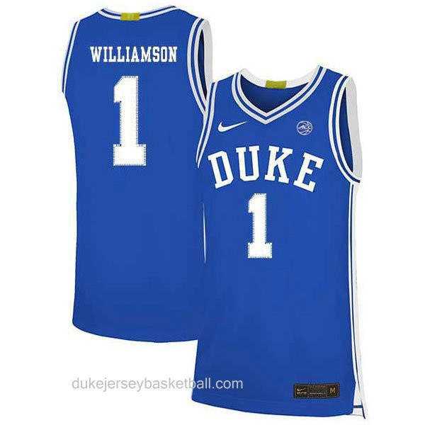 Mens Zion Williamson Duke Blue Devils #1 Swingman Blue Colleage Basketball Jersey